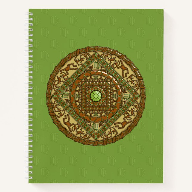 Virgo Mandala Spiral Notebook Notizbuch (Vorderseite)