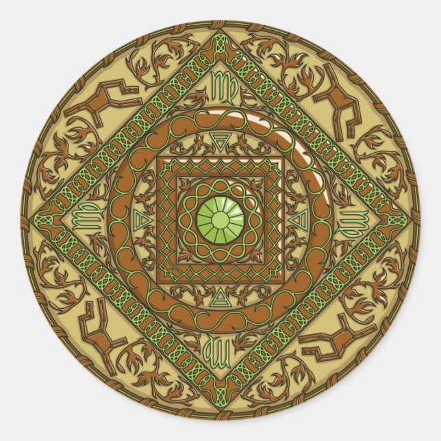 Virgo Mandala Sticker (Vorderseite)