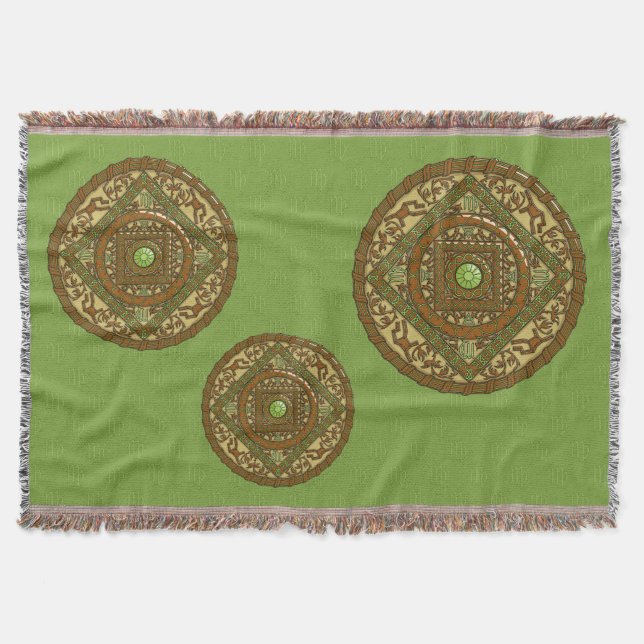 Virgo Mandala Throw Blanket Decke (Vorderseite)