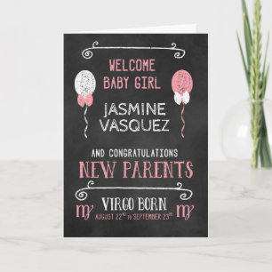 VIRGO New Baby Girl Geboren vom 22. bis 23. Septem Karte