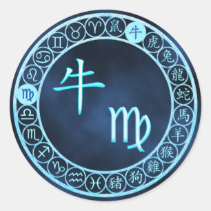 Virgo/Ox Runder Aufkleber