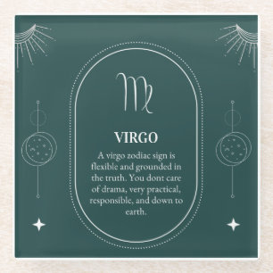 Virgo passen den Namen 12 Zeichen des Zodiaks an Glasuntersetzer