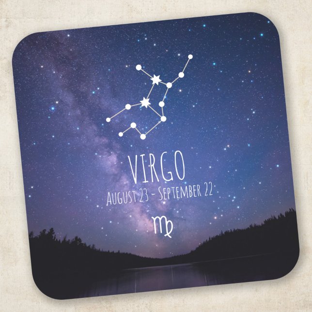 Virgo | Personalisierte Sternbilder Quadratischer Aufkleber (Von Creator hochgeladen)