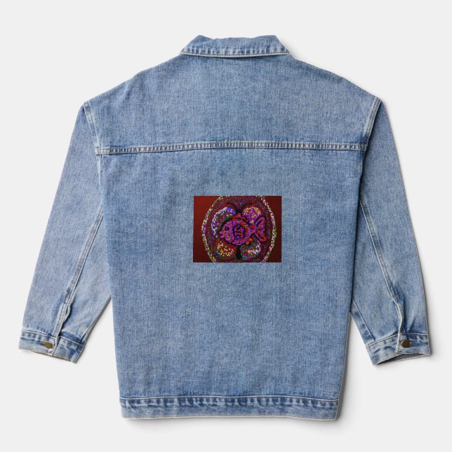 Virgo/Pisces Inside A Red Birthstone Egg Jeansjacke (Rückseite)