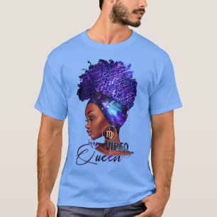 Virgo Queen Afro Melanin Girl Geburtstagsgeschenk  T-Shirt