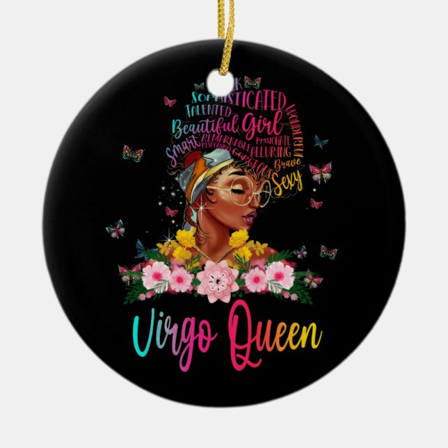Virgo Queen Black Women Persistent schön Keramik Ornament (Vorne)