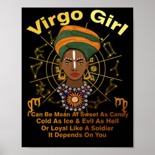 Virgo Queen Sweet as Candy Birthday Black Women Poster