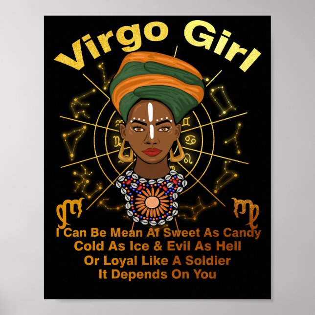 Virgo Queen Sweet as Candy Birthday Black Women Poster (Vorne)