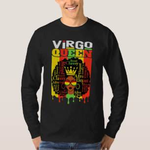 Virgo Queen Zodiac Afro Hair Style Gesegnet Klasse T-Shirt
