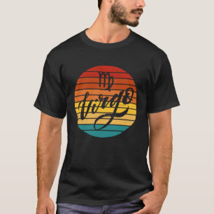 Virgo Retro Farbenfrohe Sonnenuntergänge Zodiac Si T-Shirt