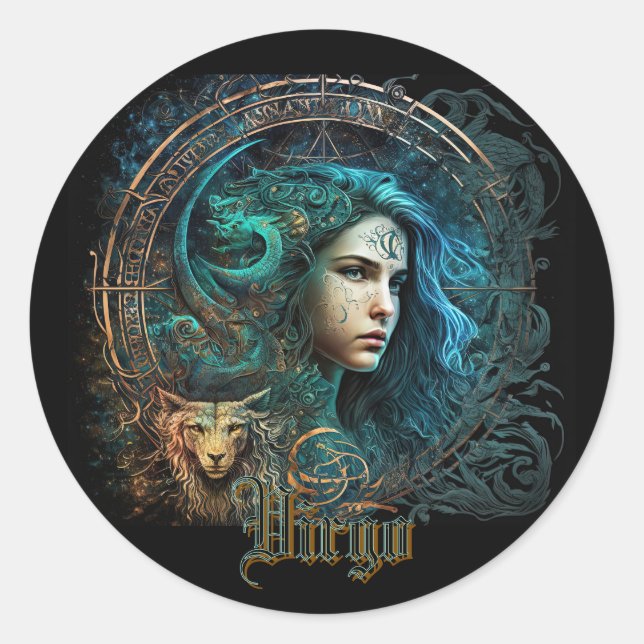 Virgo Runder Aufkleber (Vorderseite)