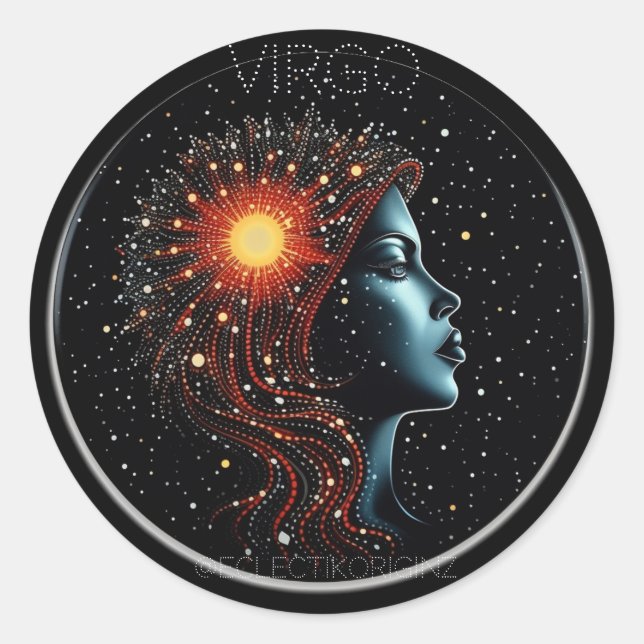 Virgo Runder Aufkleber (Vorderseite)