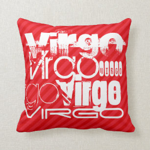 Virgo; Scarlet Rote Streifen Kissen