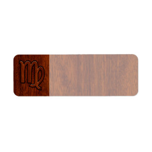 Virgo-Schild im Mahagoni-Holzstil