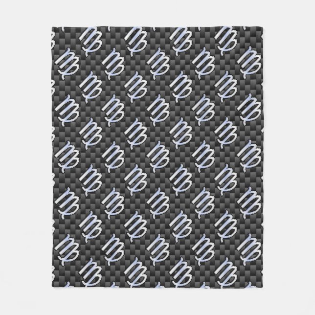 Virgo Sign auf Kohlenstoff-Faser-Print Fleecedecke (Vorderseite)