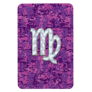 Virgo Sign auf Pink Fuchsia Digital Camouflage Magnet
