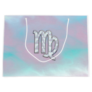 Virgo Sign on Pastels Mutter Perlenstil Print Große Geschenktüte