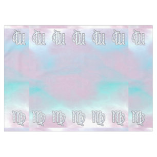 Virgo Sign on Pastels Mutter Perlenstil Print Tischdecke