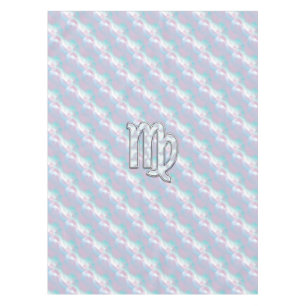 Virgo Sign on Pastels Mutter Perlenstil Print Tischdecke