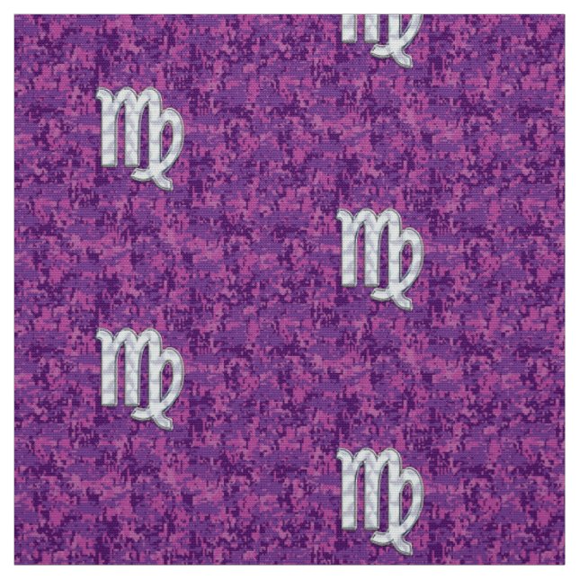 Virgo Sign Pink Fuchsia Digital Camouflage Style Stoff (Muster)