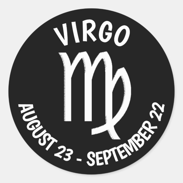Virgo Sign Runder Aufkleber (Vorderseite)