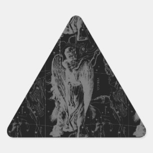 Virgo Sign Sternbild Hevelius Black Decor Dreieckiger Aufkleber