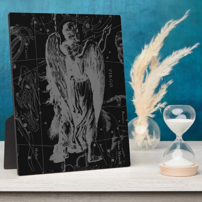 Virgo Sign Sternbild Hevelius Black Decor Fotoplatte (Seite)