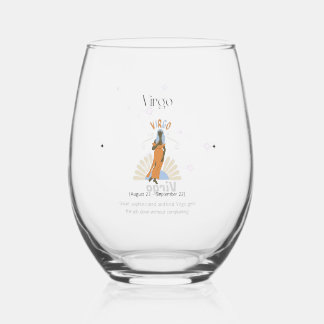 Virgo Stemless, Zodiac, Konstellation Weinglas Ohne Stiel