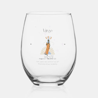 Virgo Stemless, Zodiac, Konstellation Weinglas Weinglas Ohne Stiel