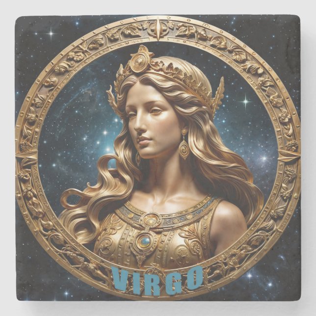 Virgo-Sternzeichen Steinuntersetzer (Vorderseite)
