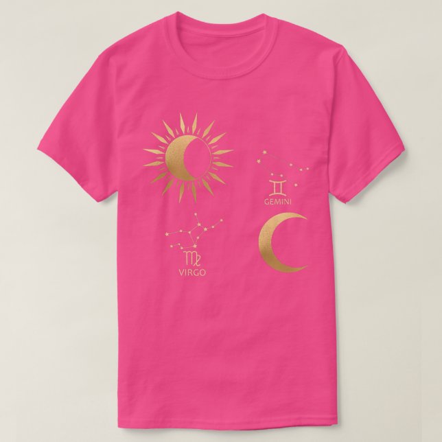 Virgo Sun-Gemini Moon Zodiac   T-Shirt (Design vorne)