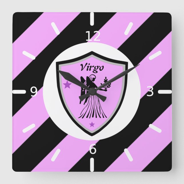 Virgo-Symbol        Quadratische Wanduhr (Vorderseite)