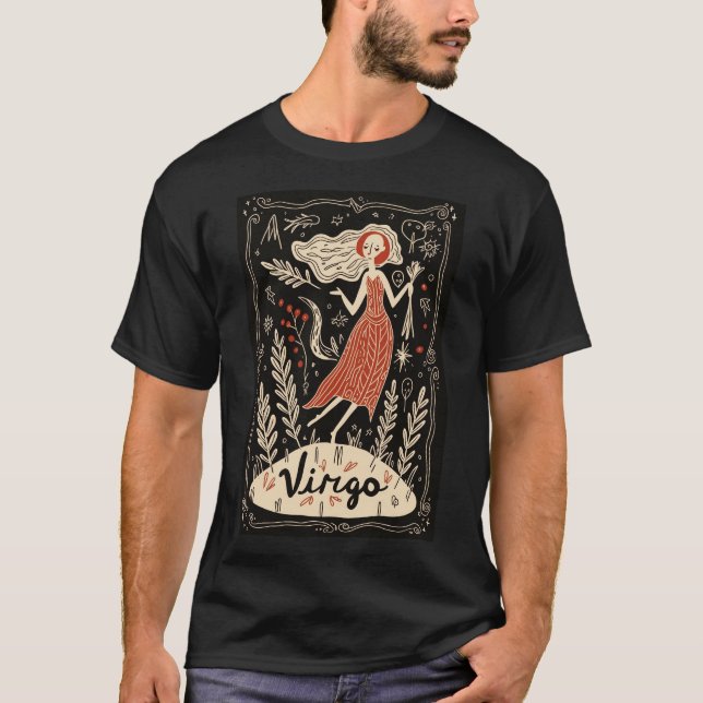 Virgo - T - Shirt Celestial Zodiac Art (Vorderseite)