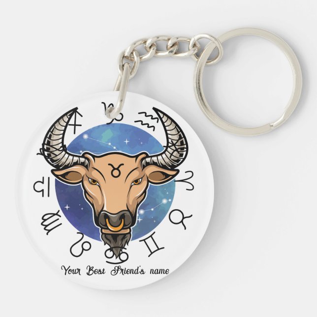  Virgo & Taurus Acrylic Keychain Schlüsselanhänger (Rückseite)