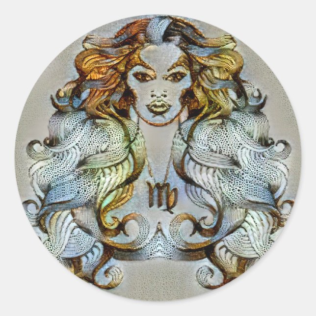 Virgo Venice Runder Aufkleber (Vorderseite)