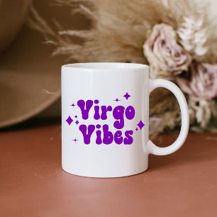 Virgo Vibes Zodiac Astrologie Lila Stars Kaffee Kaffeetasse