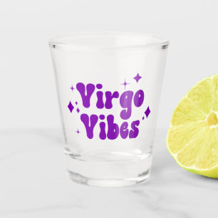 Virgo Vibes Zodiac Astrologie Lila Sterne Schnapsglas