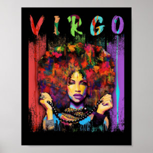 Virgo Vintage Virgo Retro Schwarz Frauen Poster