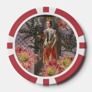 Virgo Woman Astrologie Whimsical Portrait Pokerchips