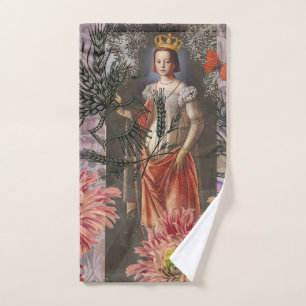 Virgo Woman Portrait Antique Colorful Rich Badhandtuch Set