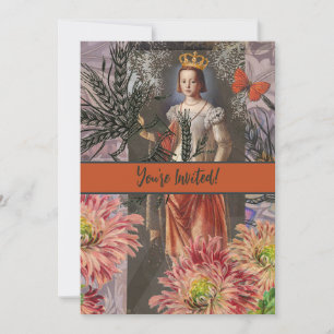 Virgo Woman Portrait Antique Colorful Rich Einladung