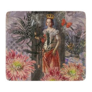 Virgo Woman Portrait Antique Colorful Rich Schneidebrett
