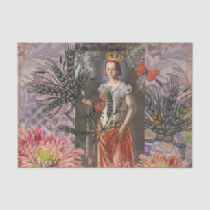 Virgo Woman Portrait Antique Colorful Rich Seidenpapier