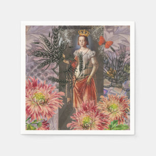 Virgo Woman Portrait Antique Colorful Rich Serviette