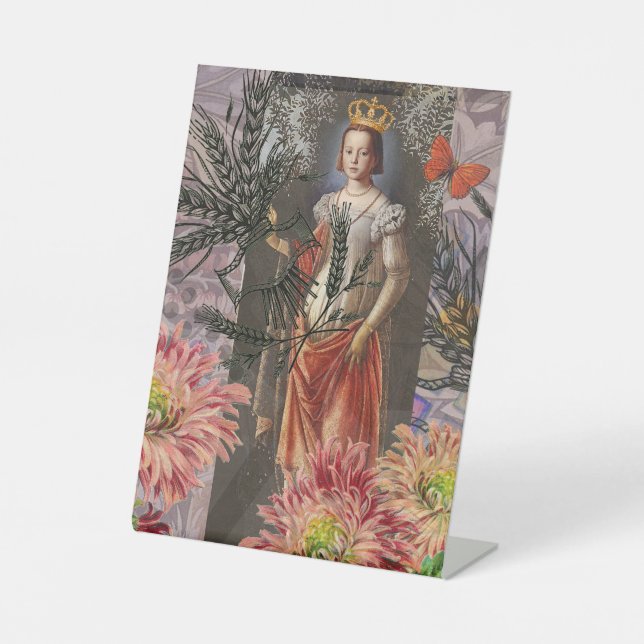 Virgo Woman Portrait Antique Colorful Rich Sockelschild (Vorderseite)