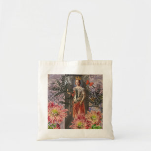 Virgo Woman Portrait Antique Colorful Rich Tragetasche