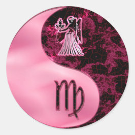 Virgo Yin Yang Runder Aufkleber