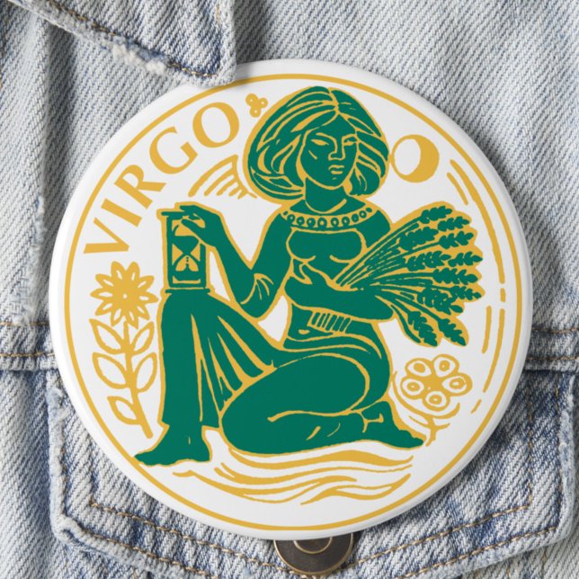 Virgo-Zeichen des Zodiaks Button (Von Creator hochgeladen)