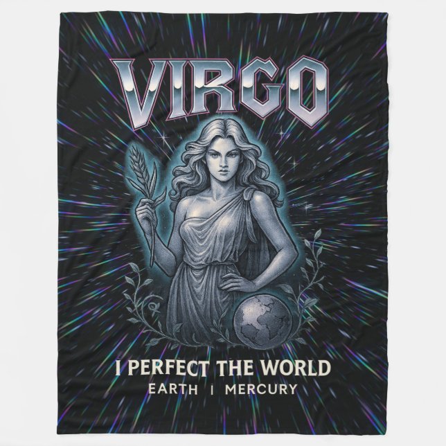 Virgo Zodiac 80's Rock Band Inspiriert Astrologie Fleecedecke (Vorderseite)