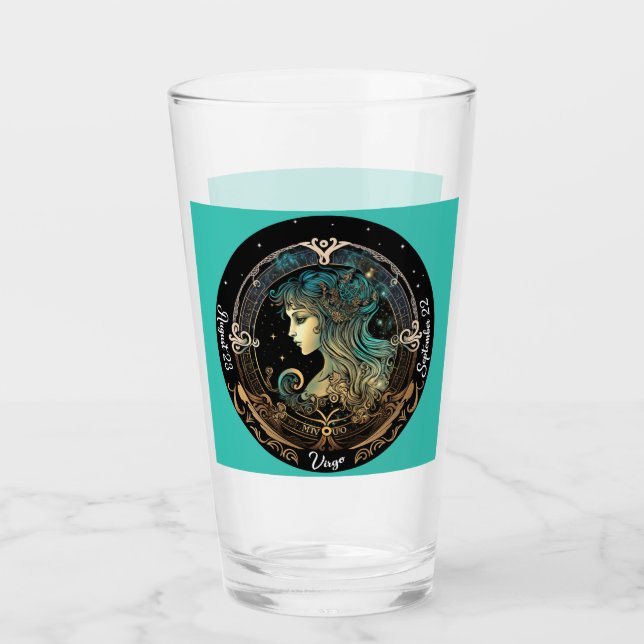 Virgo Zodiac Anpassbarer Bier Glas (Vorderseite)